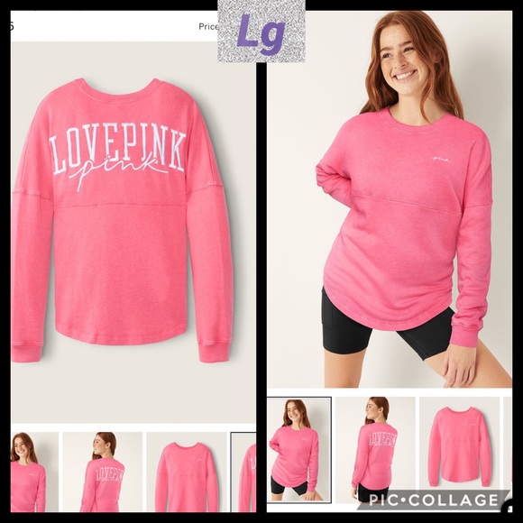 Vs pink varsity crew woven lightweight jogger lg - Picture 3 of 14